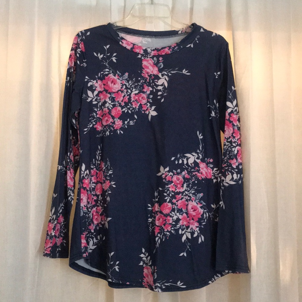 Long sleeves casual floral shirt
